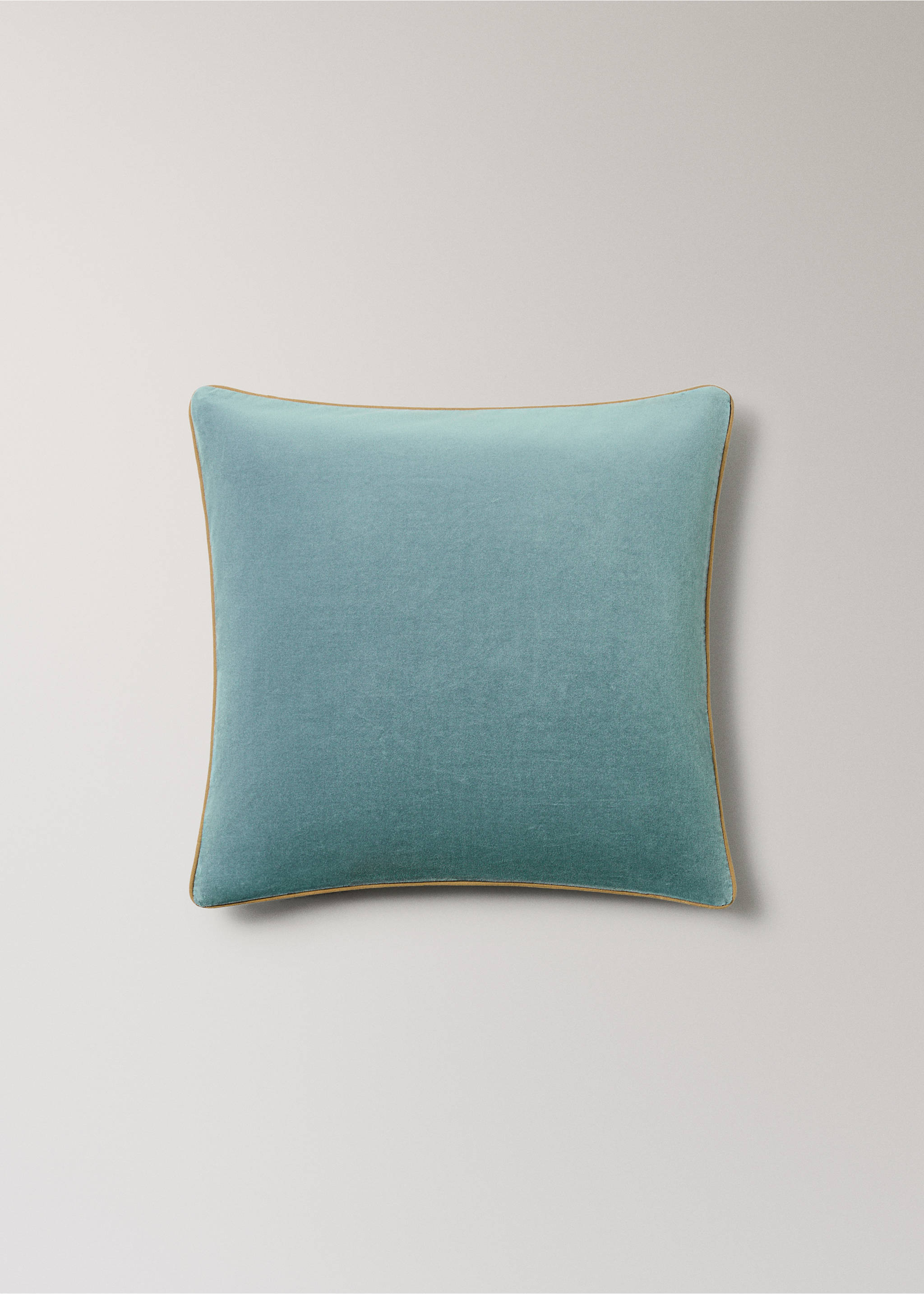 Reversible 100% cotton cushion cover 50x50 cm - Details of the article 4, Petrol Blue. Ref: 37032547-00.