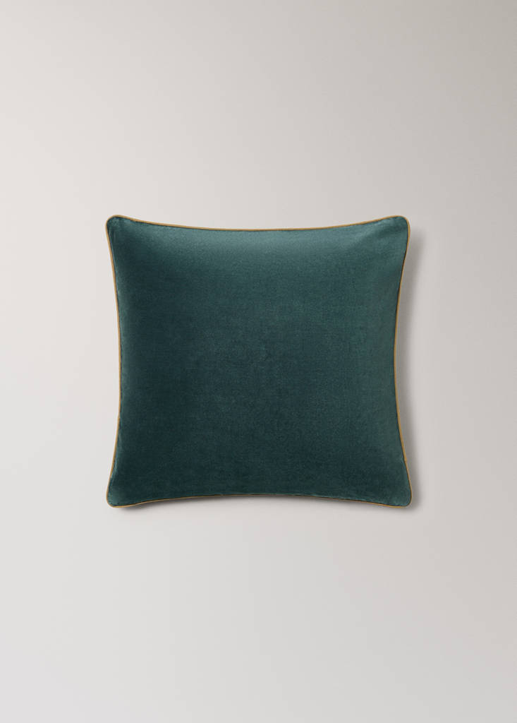 Reversible 100% cotton cushion cover 50x50 cm — Petrol Blue