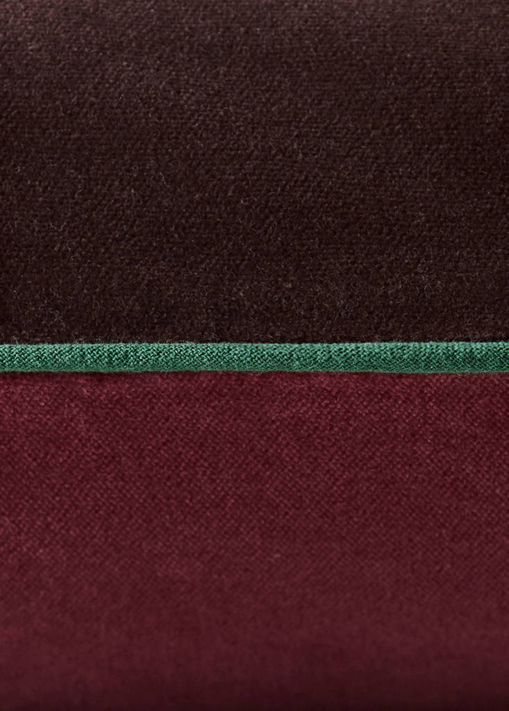 Reversible 100% cotton cushion cover 50x50 cm — Dark Red