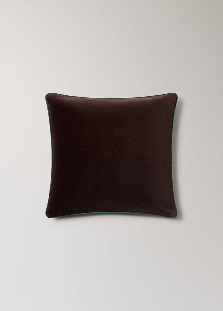 Reversible 100% cotton cushion cover 50x50 cm — Dark Red