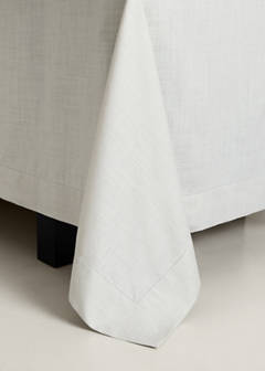 Round cotton hemstitch tablecloth for 8 to 10 people — Light/Pastel Brown 4