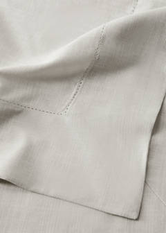 Round cotton hemstitch tablecloth for 8 to 10 people — Light/Pastel Brown 2