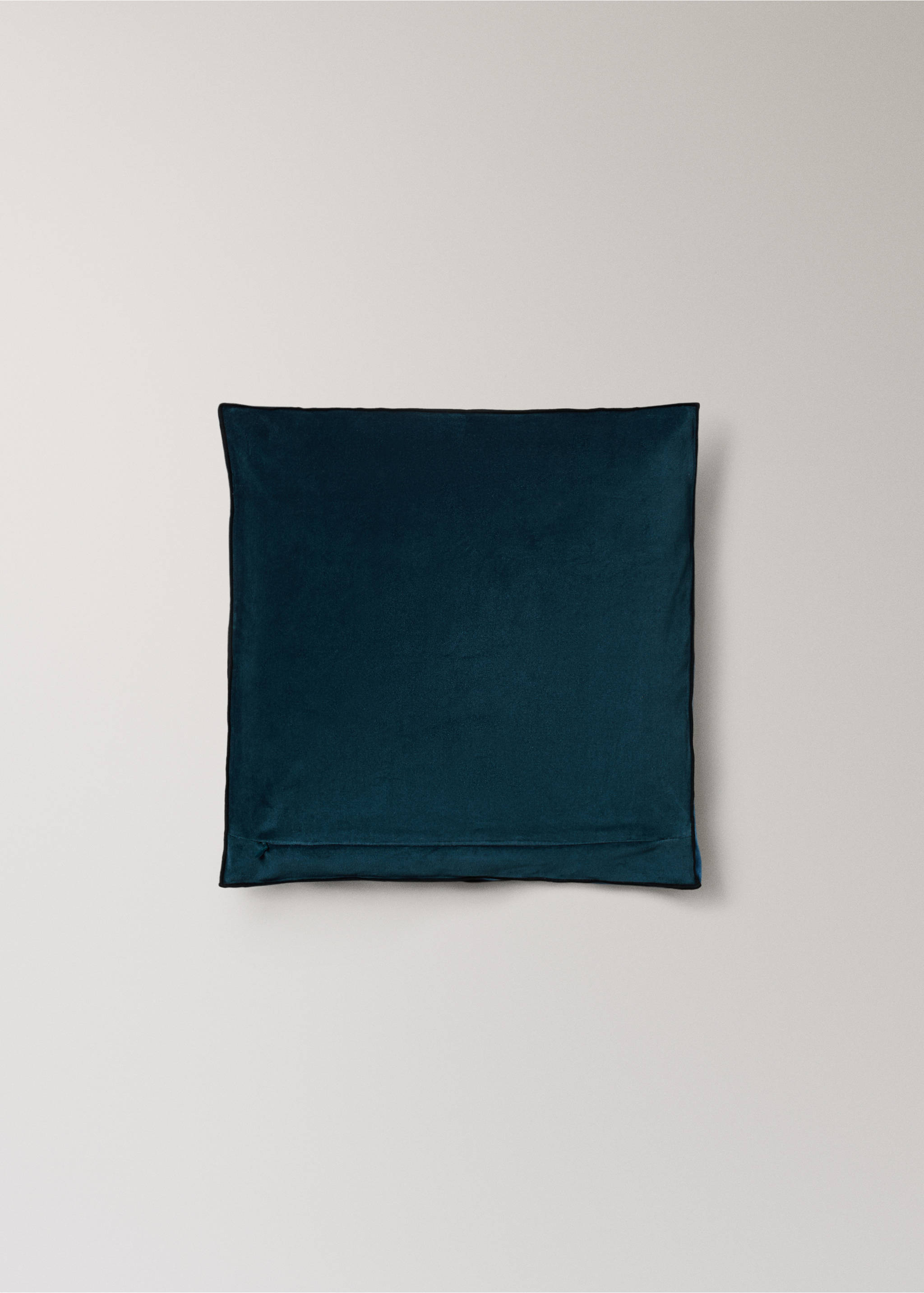 100% cotton velvet cushion cover 45x45 cm - Details of the article 4, Blue. Ref: 37032550-00.