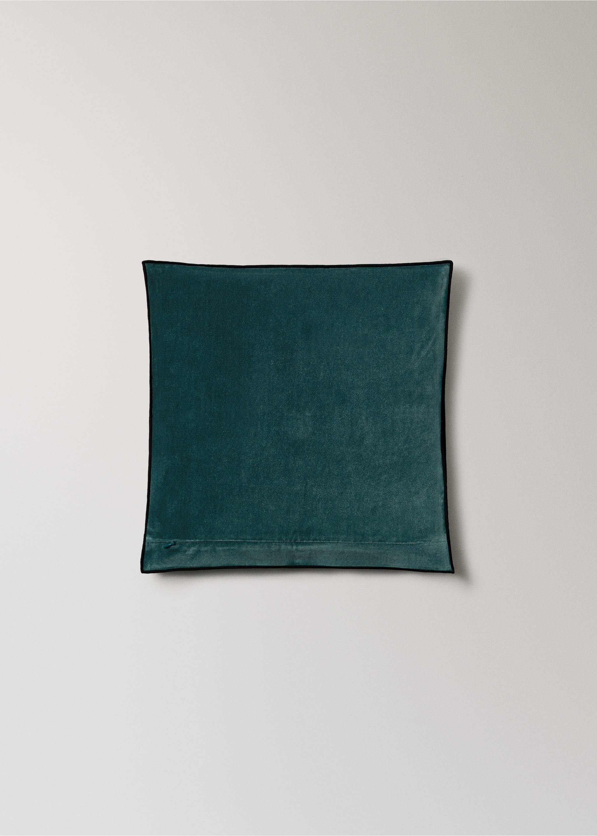 100% cotton velvet cushion cover 45x45 cm - Details of the article 4, Petrol Blue. Ref: 37032550-00.