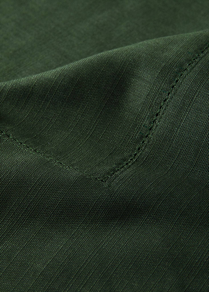 Round cotton hemstitch tablecloth for 8 to 10 people — Green