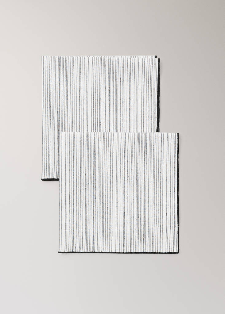 Pack of 2 striped linen-cotton napkins — Dark Grey