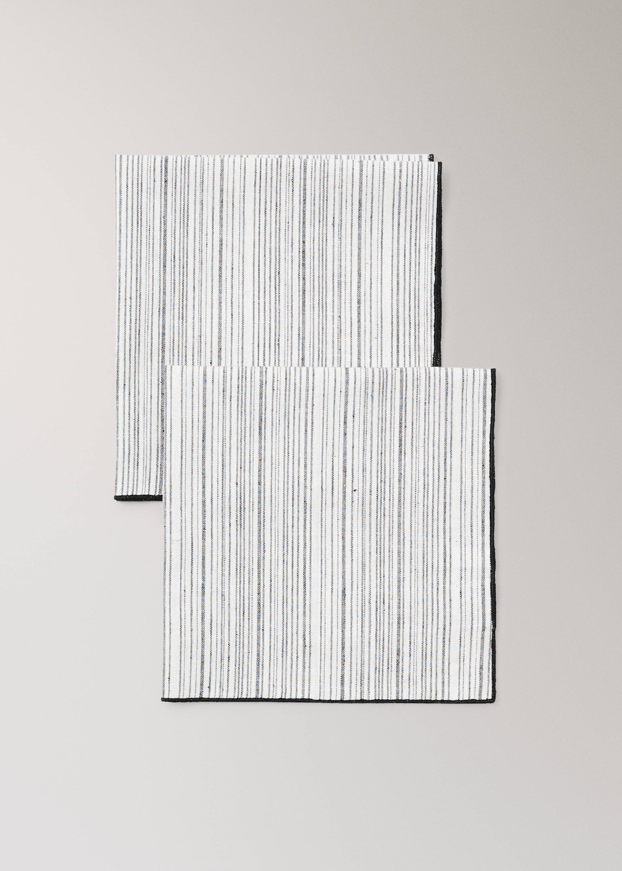 Pack of 2 striped linen-cotton napkins - Details of the article 1