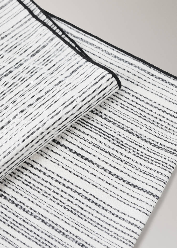 Pack of 2 striped linen-cotton napkins — Dark Grey