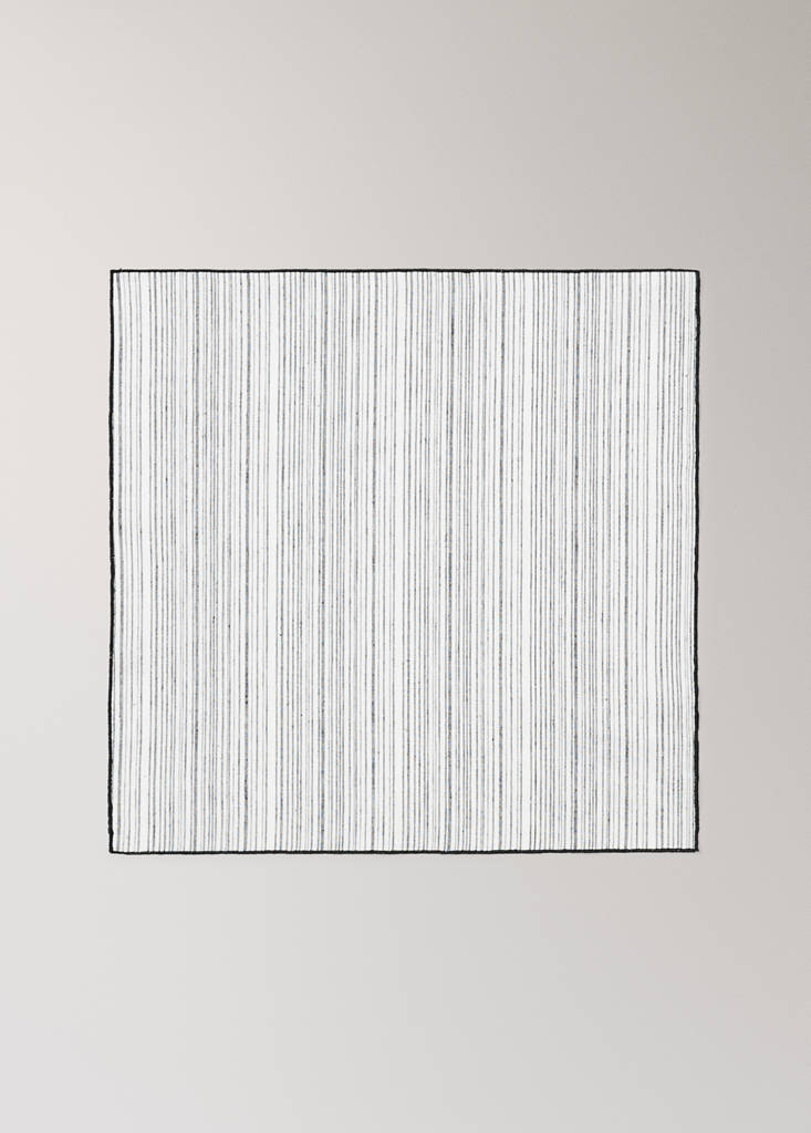 Pack of 2 striped linen-cotton napkins — Dark Grey
