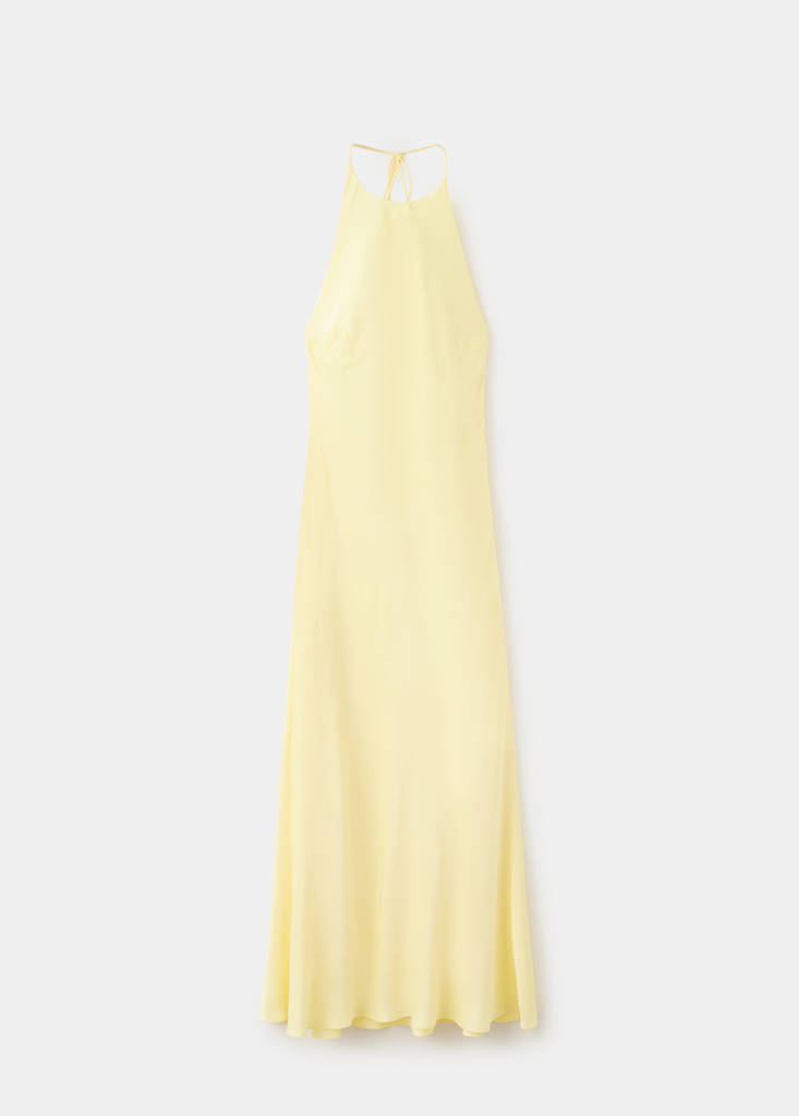 Halter-neck open-back dress — Yellow