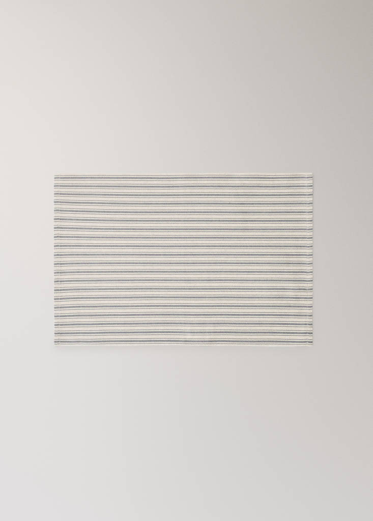 Single striped cotton placemat — Blue