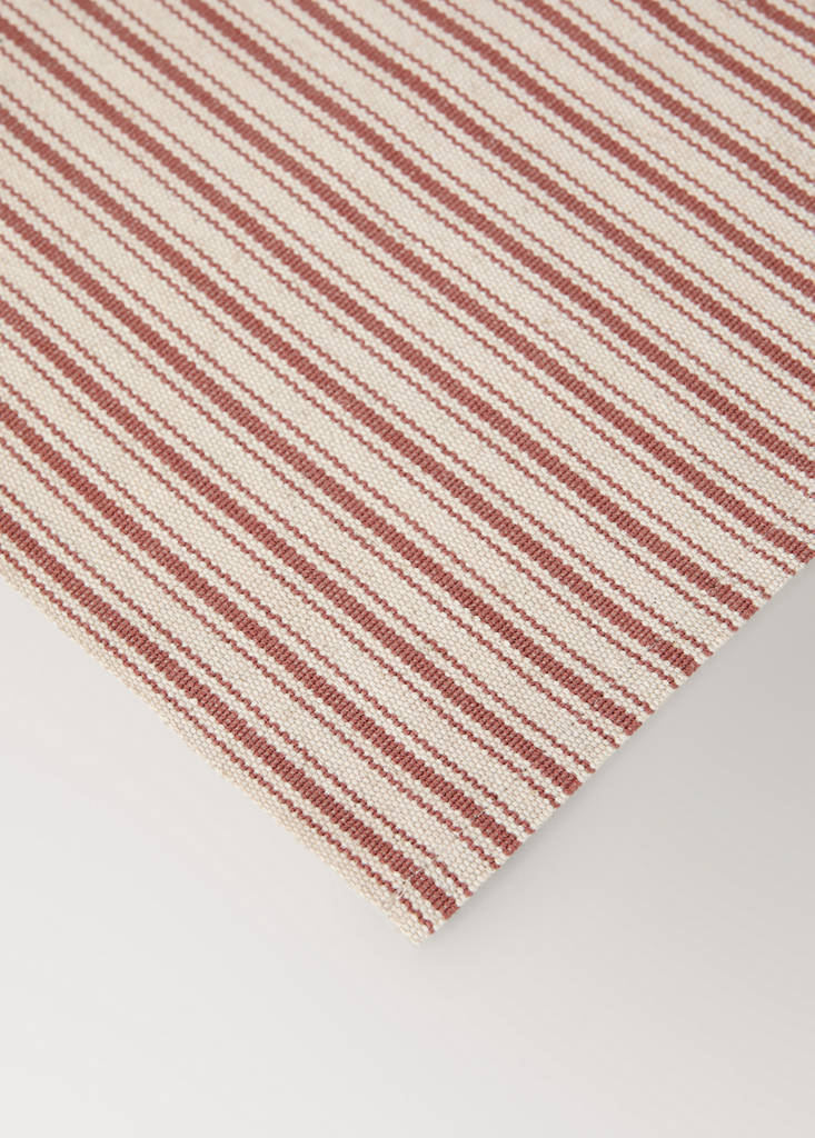 Single striped cotton placemat — Pink