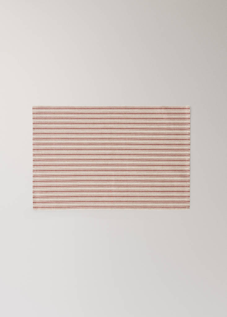 Single striped cotton placemat — Pink
