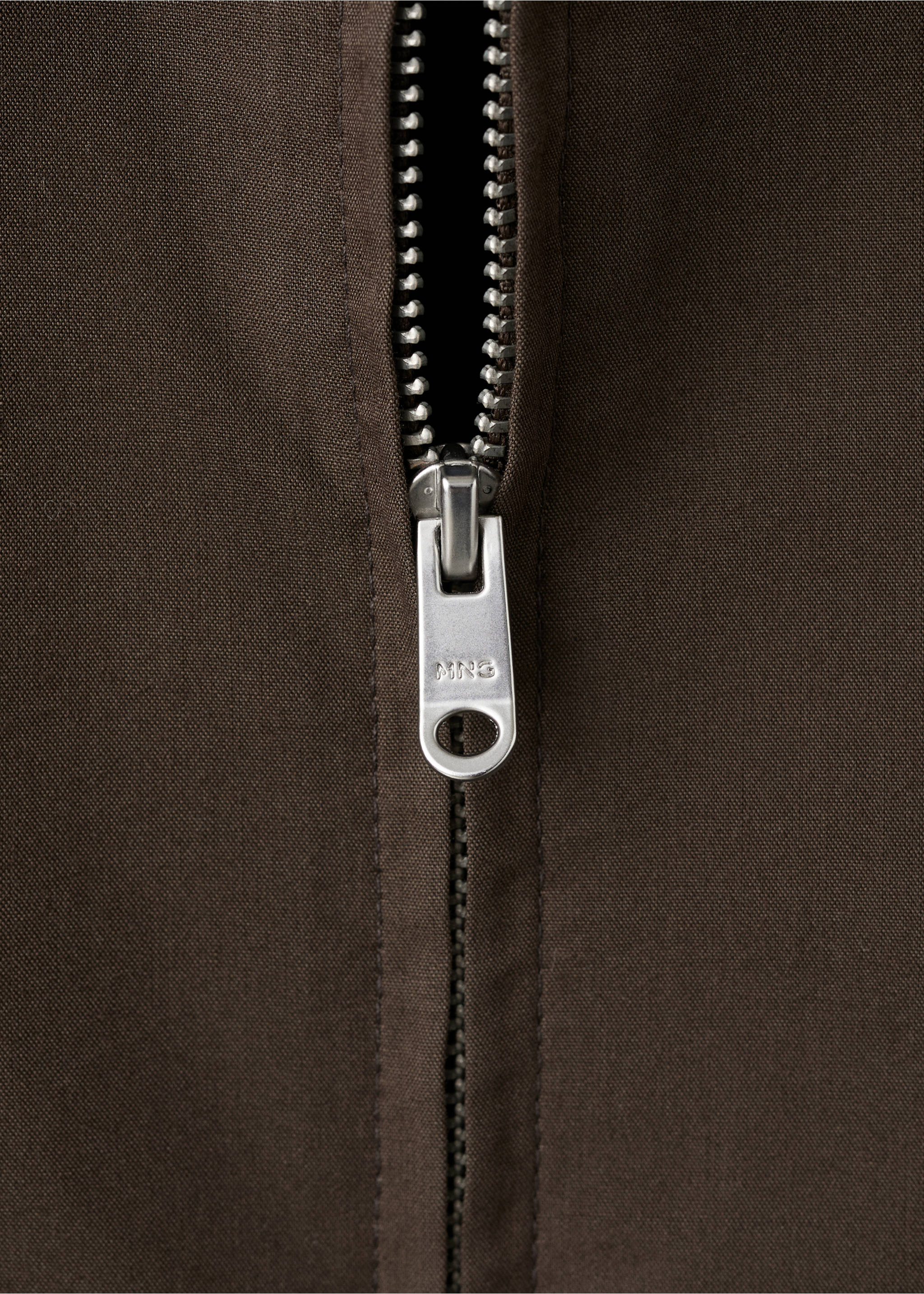 Veste droite coton lyocell - Détail de l'article 8, Marron. Ref: 37032889-00.