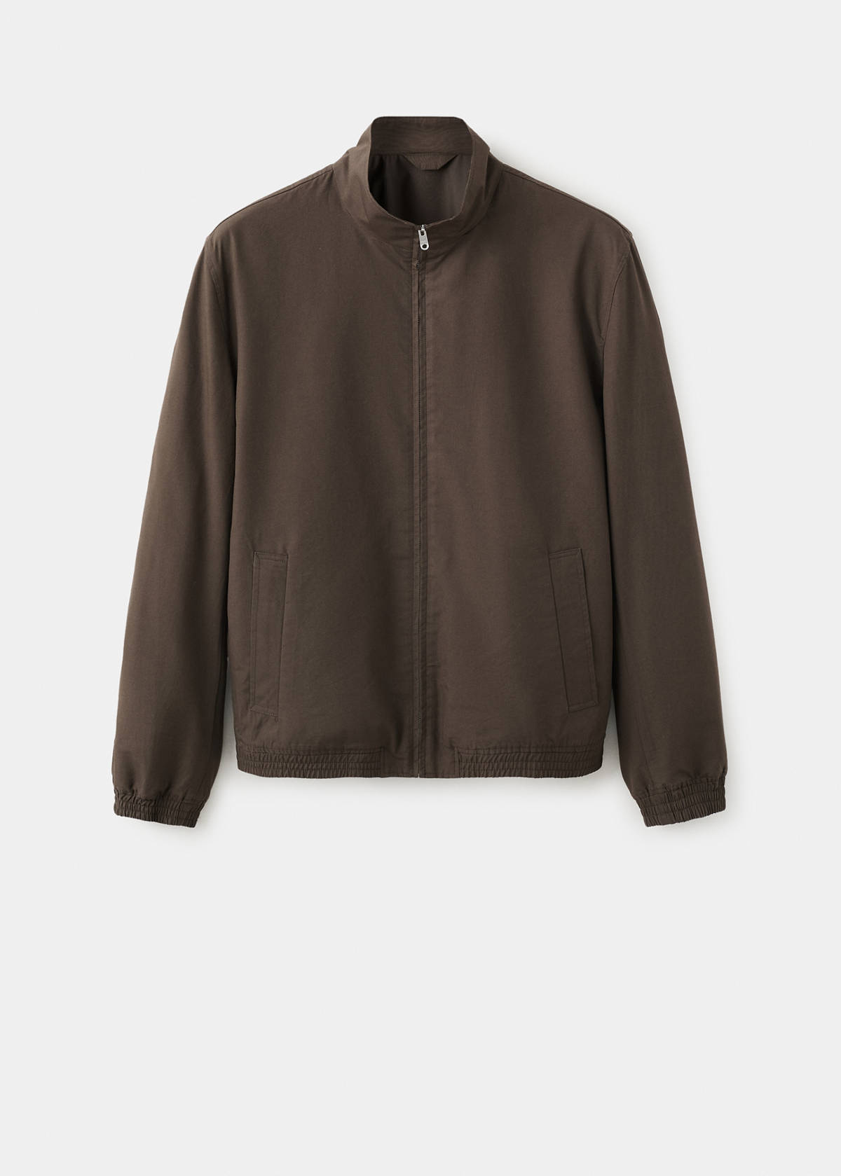 Straight cotton lyocell jacket — Brown