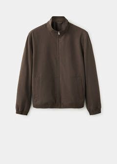 Straight cotton lyocell jacket — Brown 6