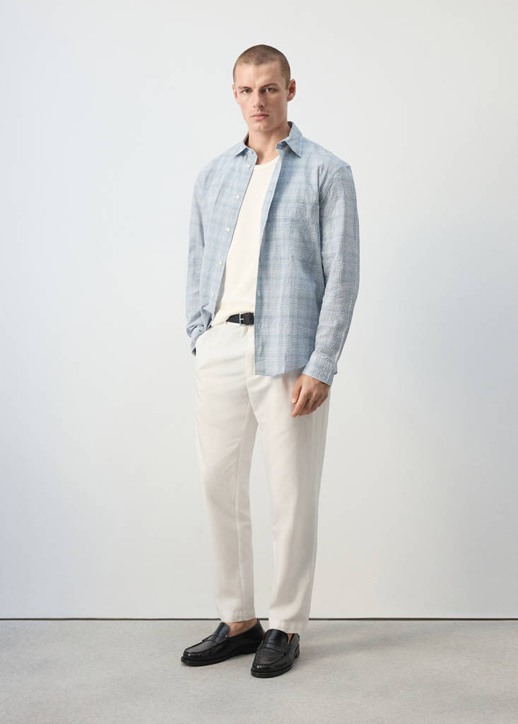 Regular fit trousers in a cotton-lyocell blend — Off White