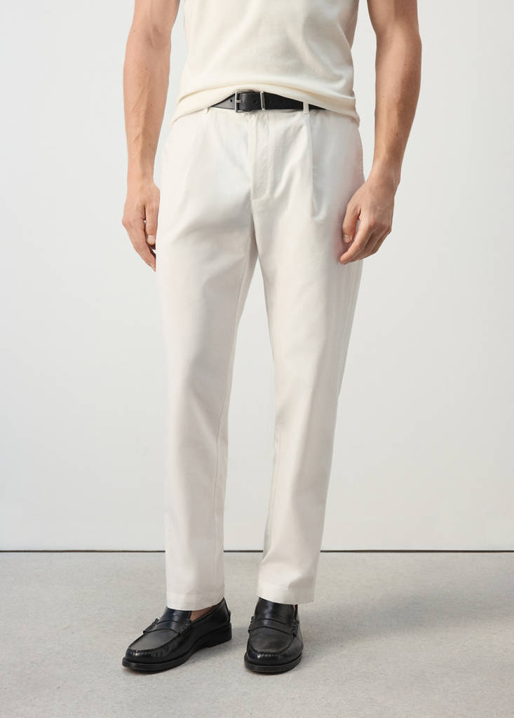 Regular fit trousers in a cotton-lyocell blend — Off White