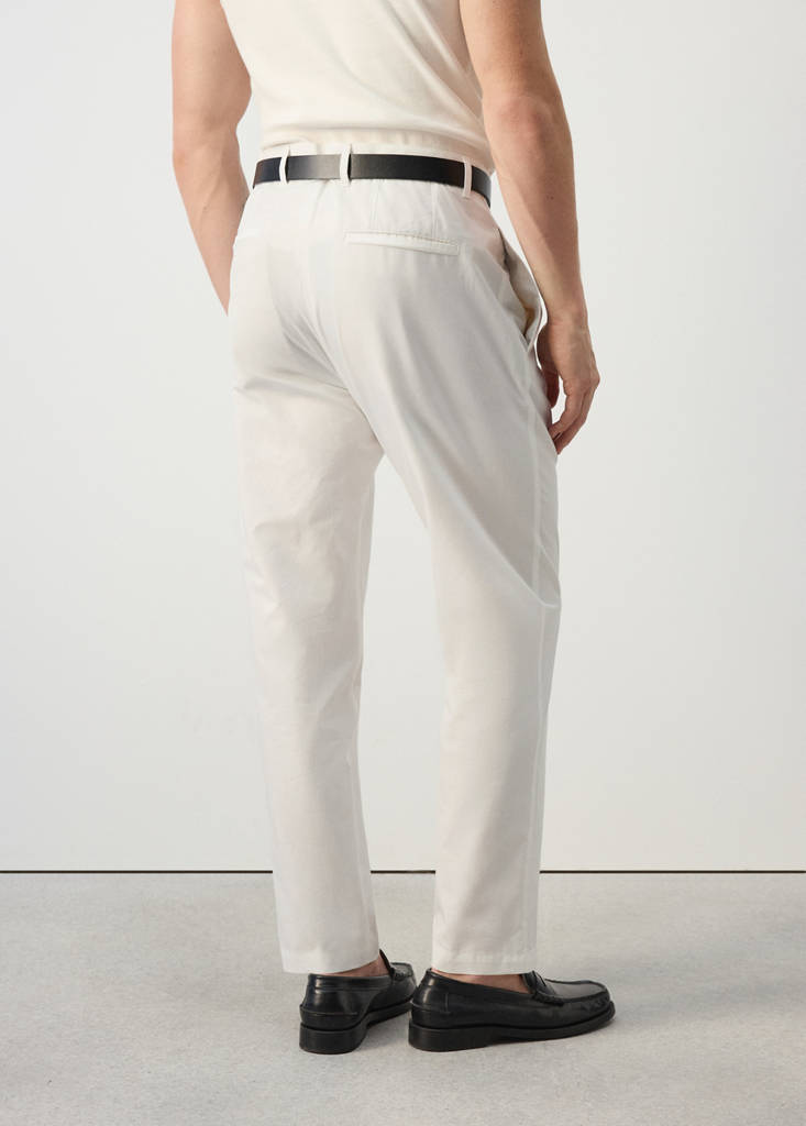 Regular fit trousers in a cotton-lyocell blend — Off White