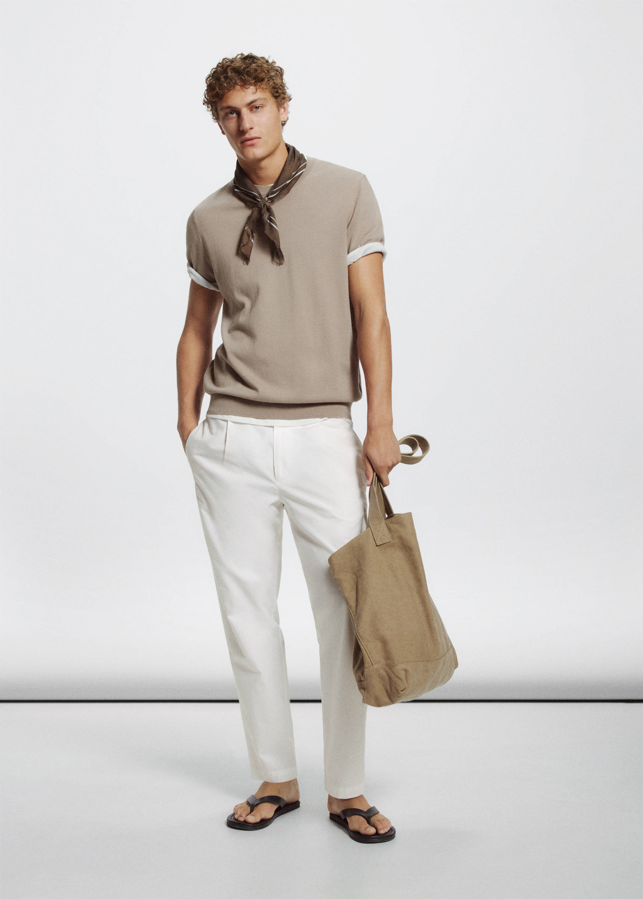 Regular fit trousers in a cotton-lyocell blend - General plane