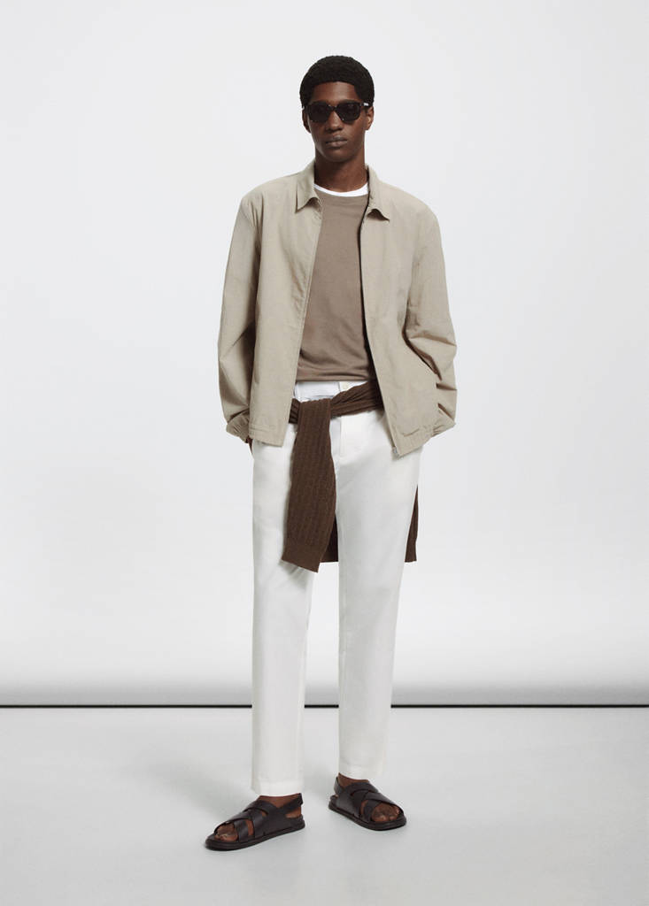 Regular fit trousers in a cotton-lyocell blend — Off White