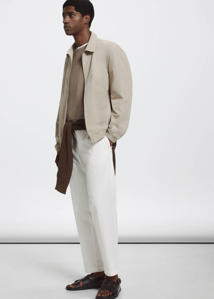 Regular fit trousers in a cotton-lyocell blend — Off White