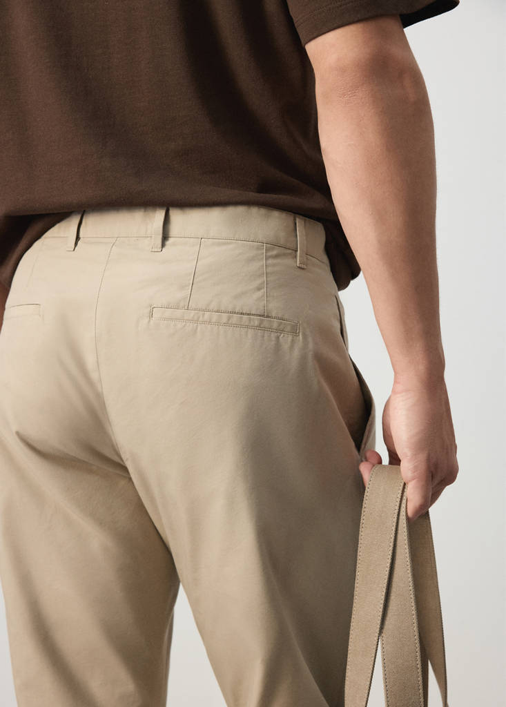 Regular fit trousers in a cotton-lyocell blend — Beige