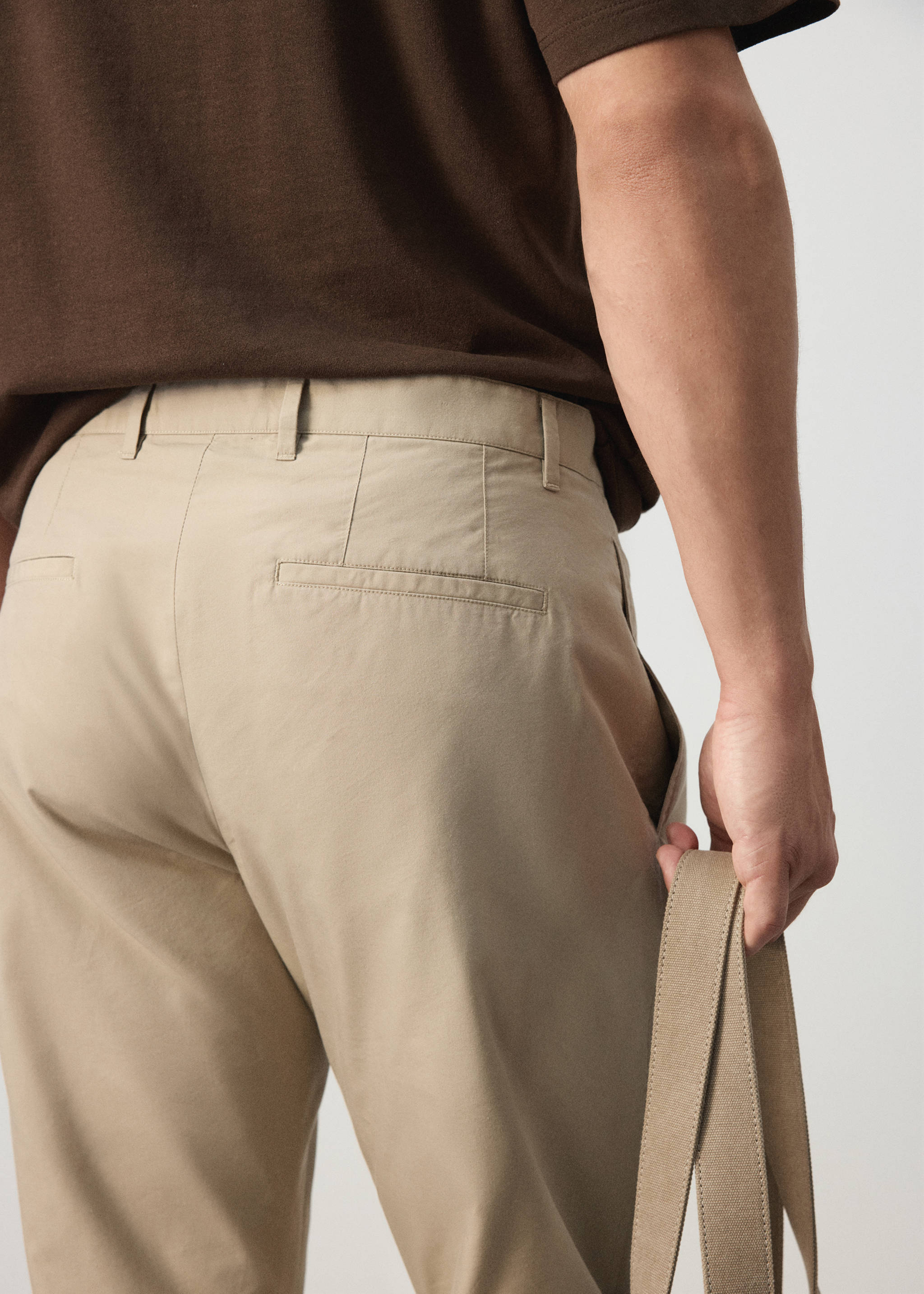 Cotton blend straight-fit trousers - Details of the article 3