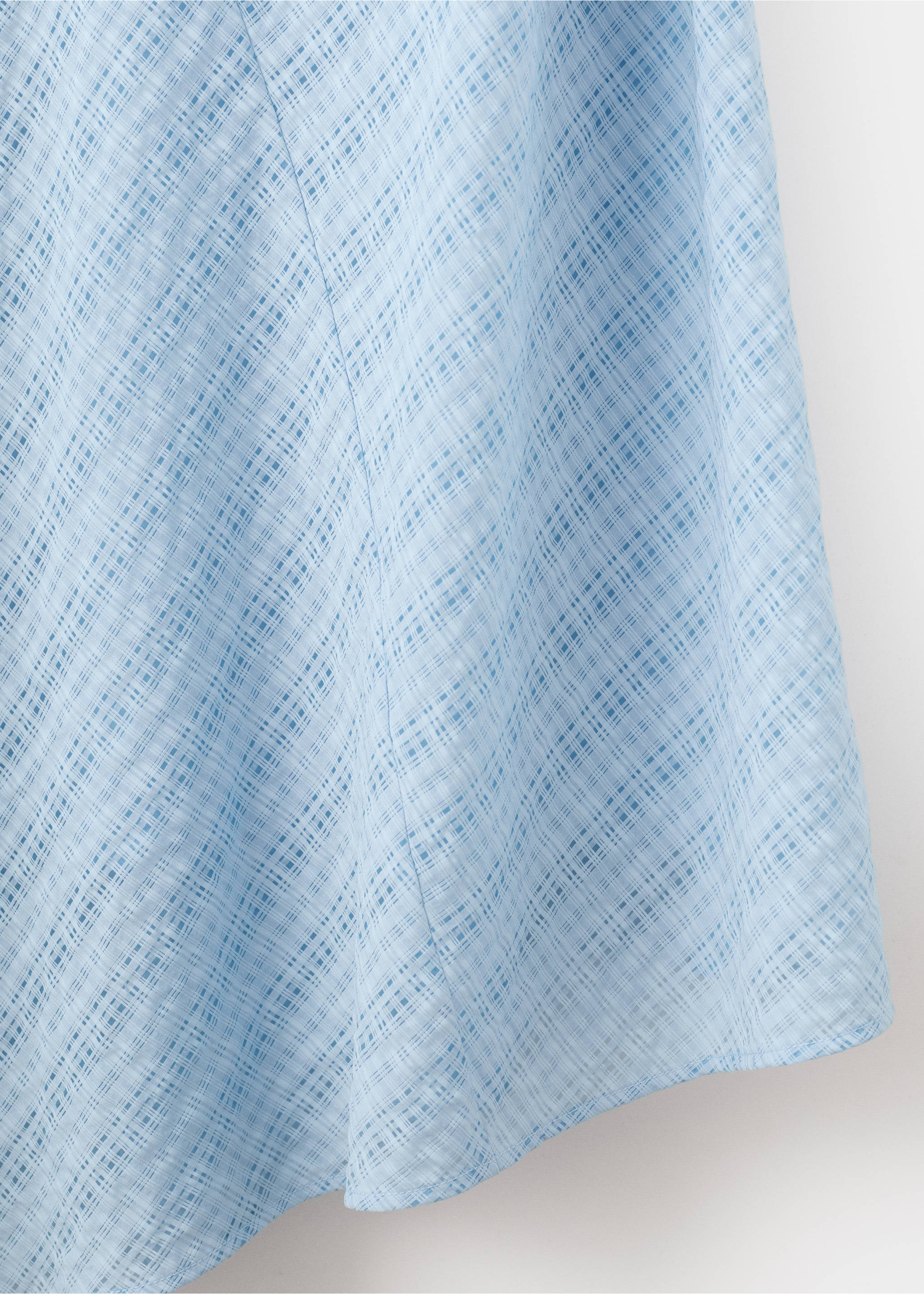 Check asymmetrical dress - Details of the article 8, Sky Blue. Ref: 37032892-00.