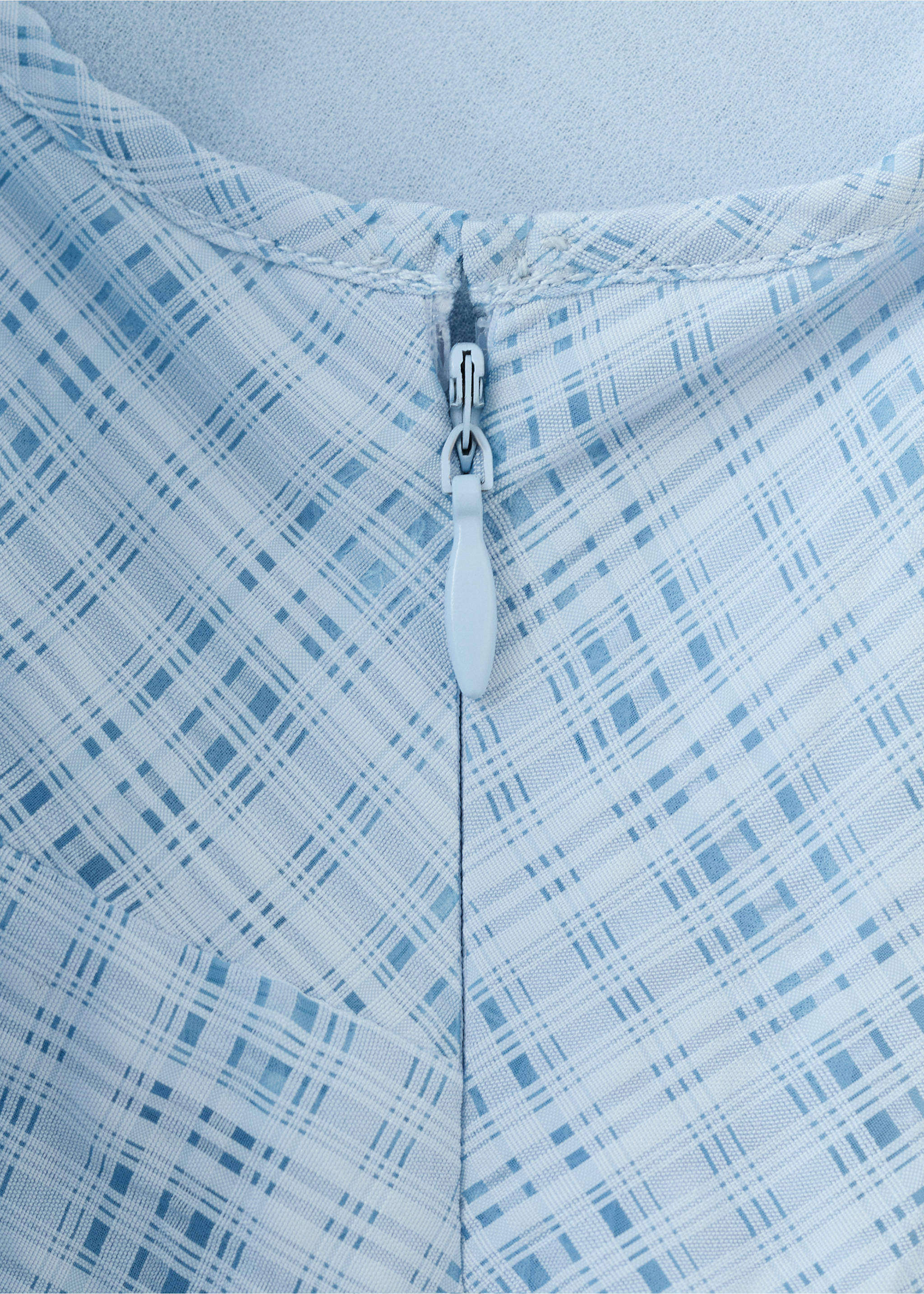 Check asymmetrical dress - Details of the article 0, Sky Blue. Ref: 37032892-00.