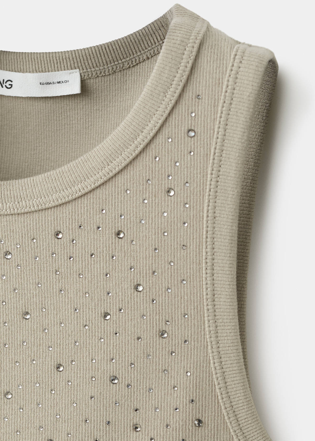 Wide strap glitter top — Medium Brown