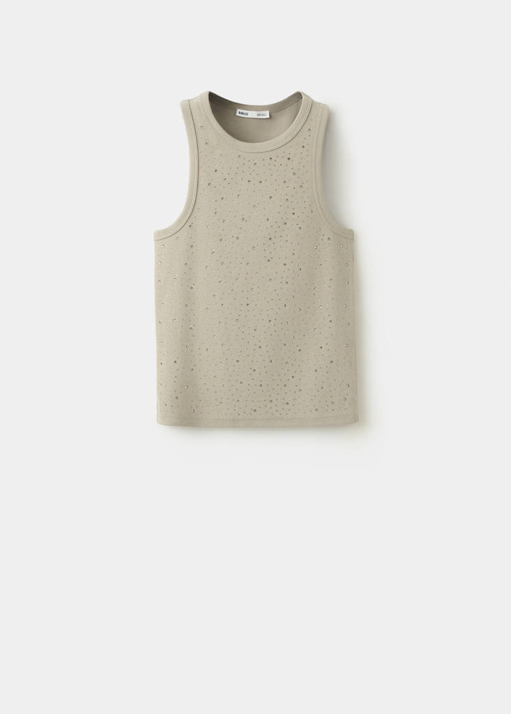 Wide strap glitter top — Medium Brown
