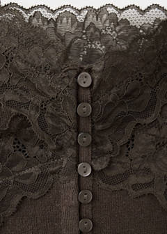Fine knit lace crop top — Chocolate 6