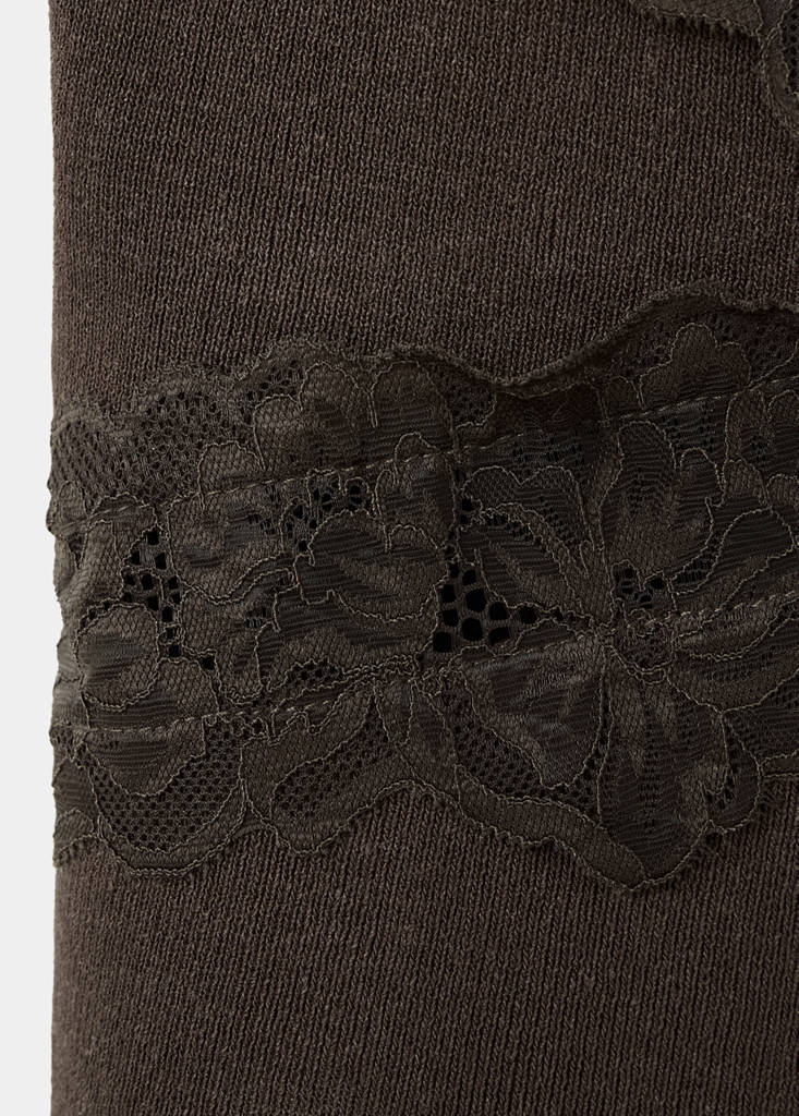 Fine knit lace crop top — Chocolate