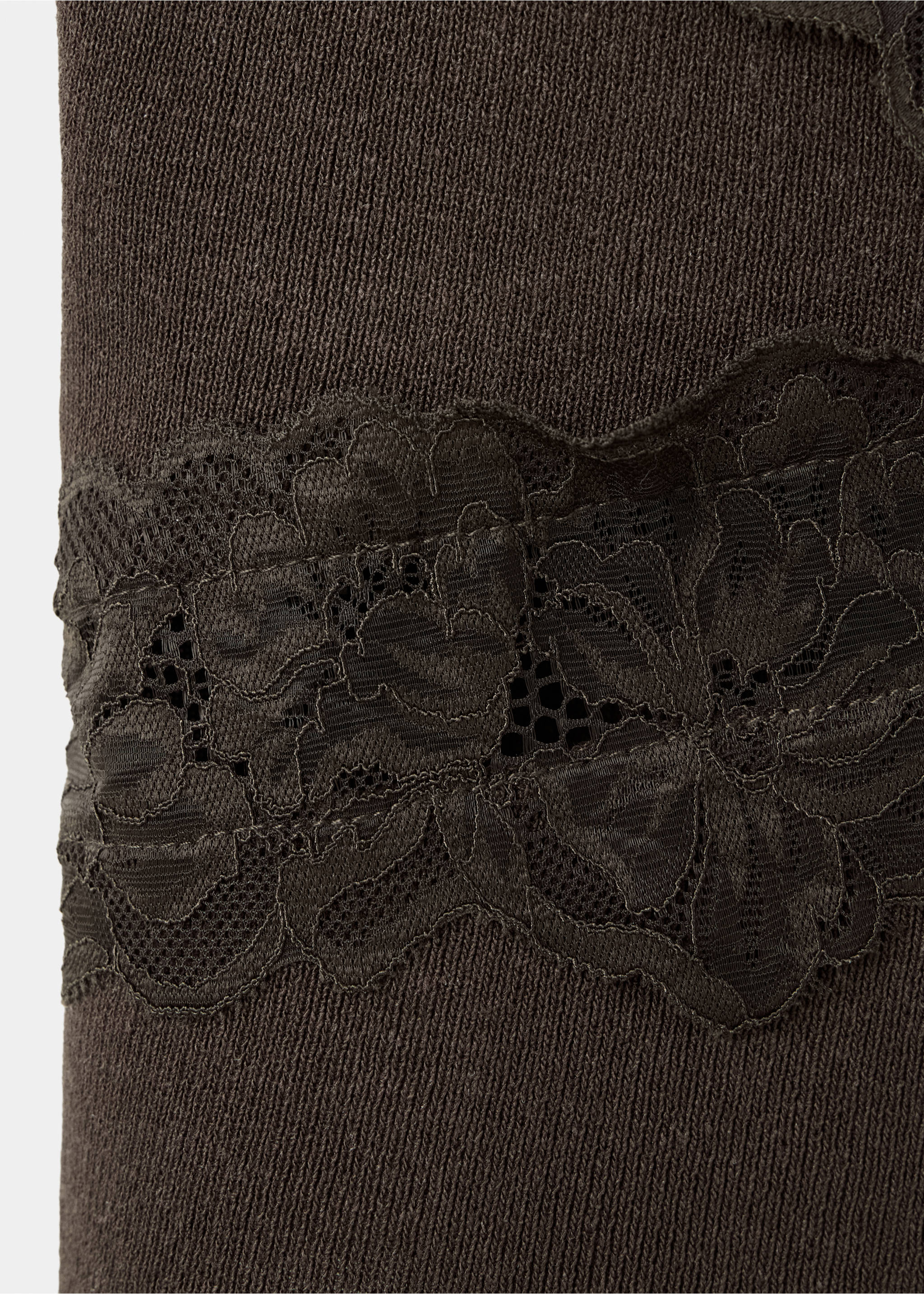 Fine-knit crop top with straps - Detail van het artikel 0, Chocoladebruin. Ref: 37032896-00.