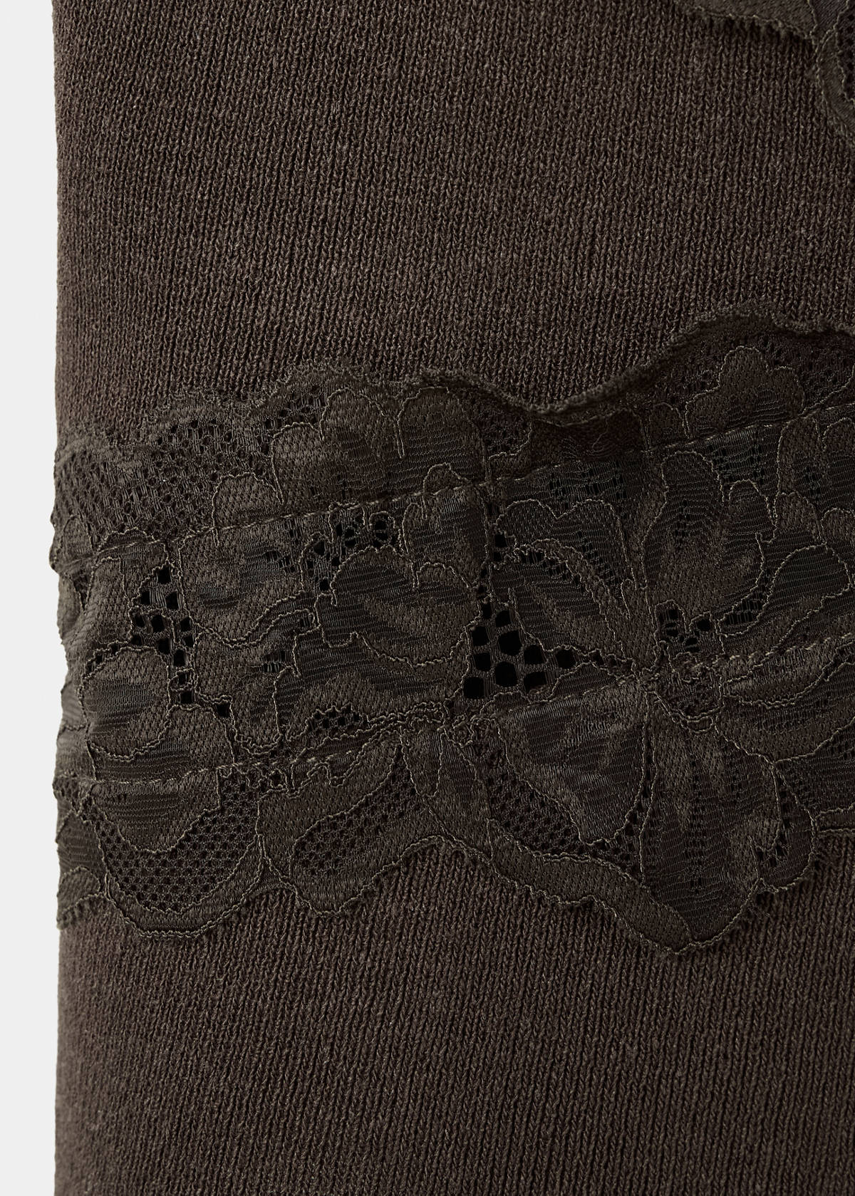 Fine knit lace crop top — Chocolate