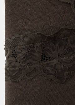 Fine knit lace crop top — Chocolate 7