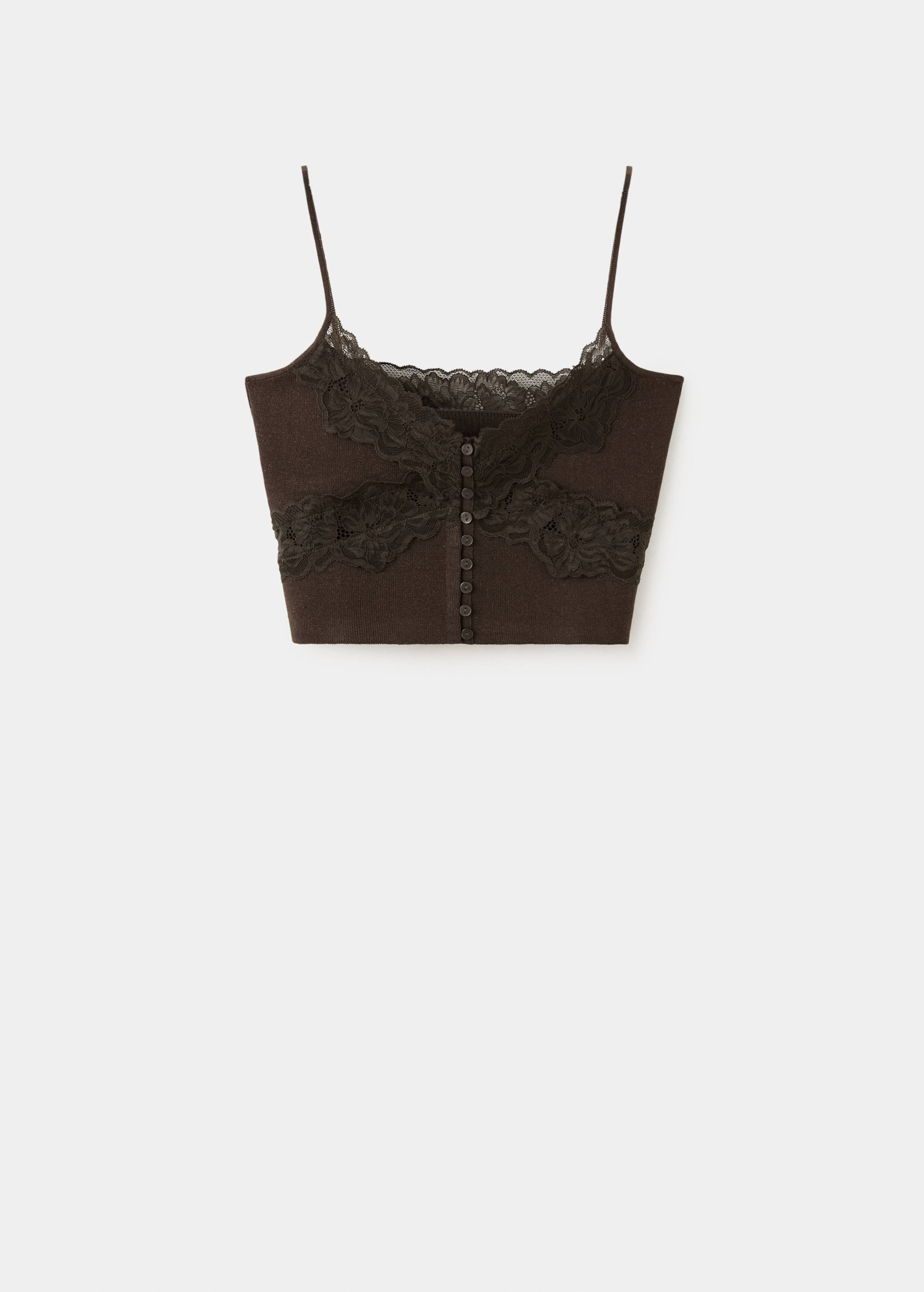 Fine-knit crop top with straps - Artikel zonder model