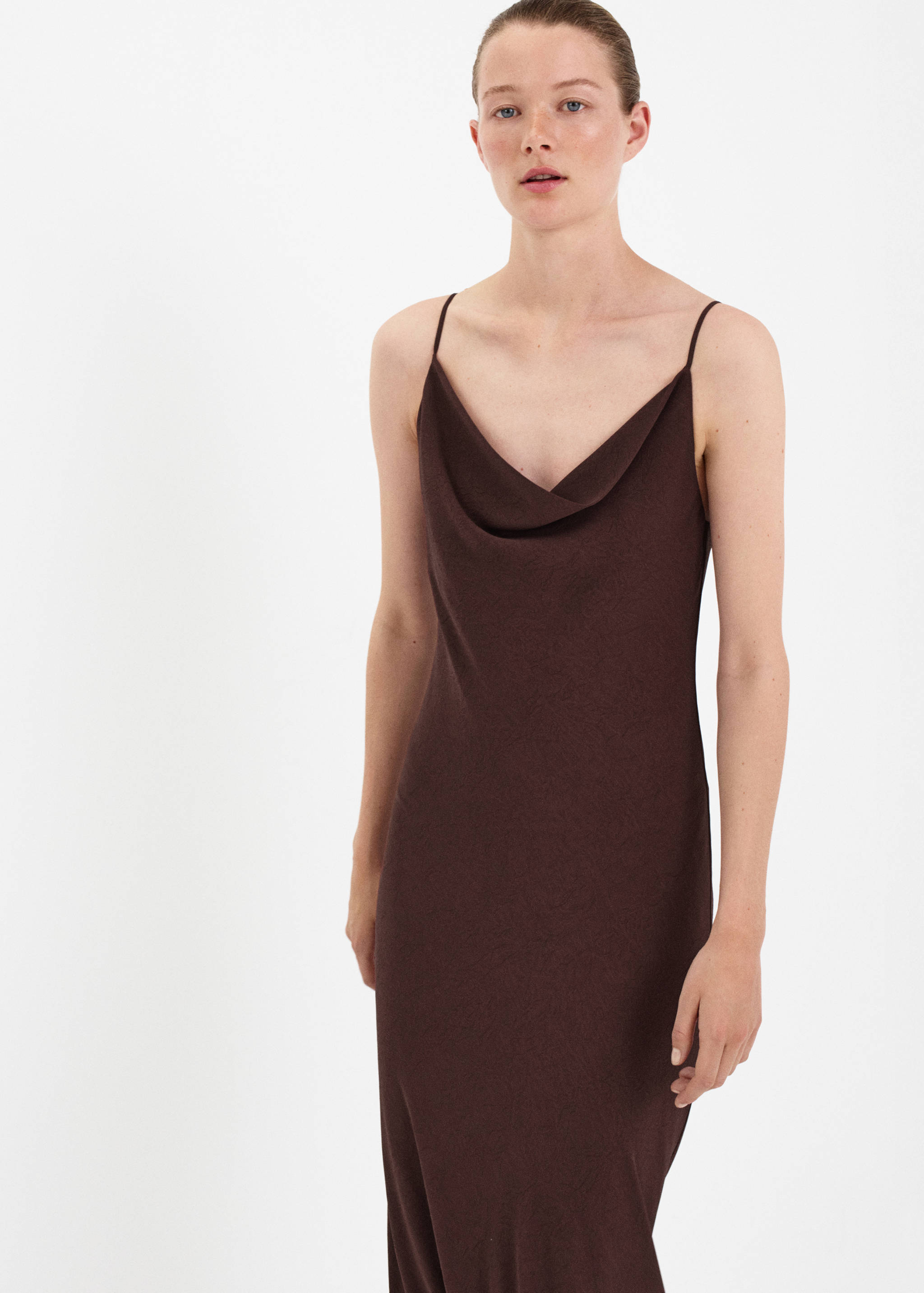 Draped neckline dress with back detail - Medium plane