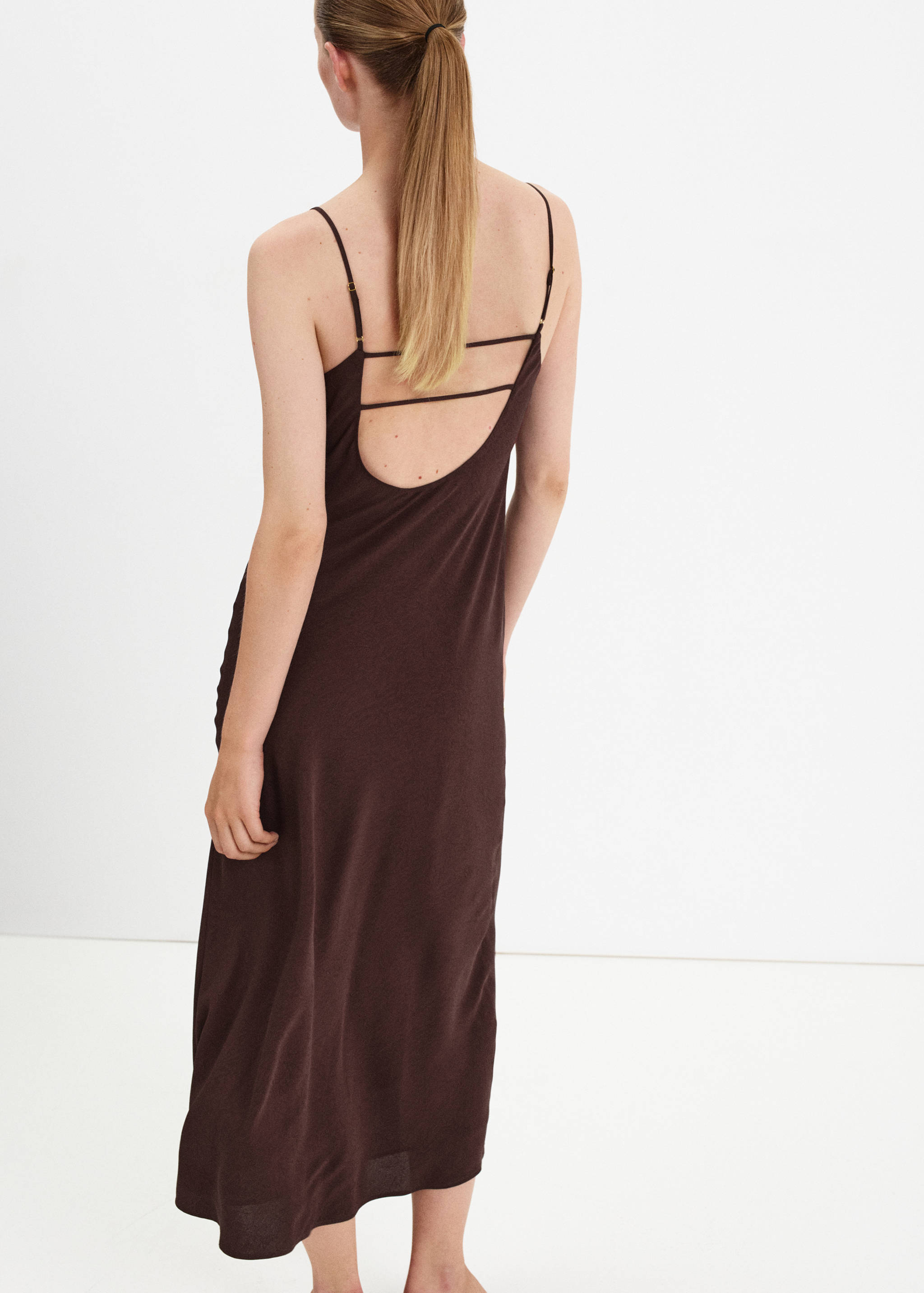 Draped neckline dress with back detail - Reverse of the article