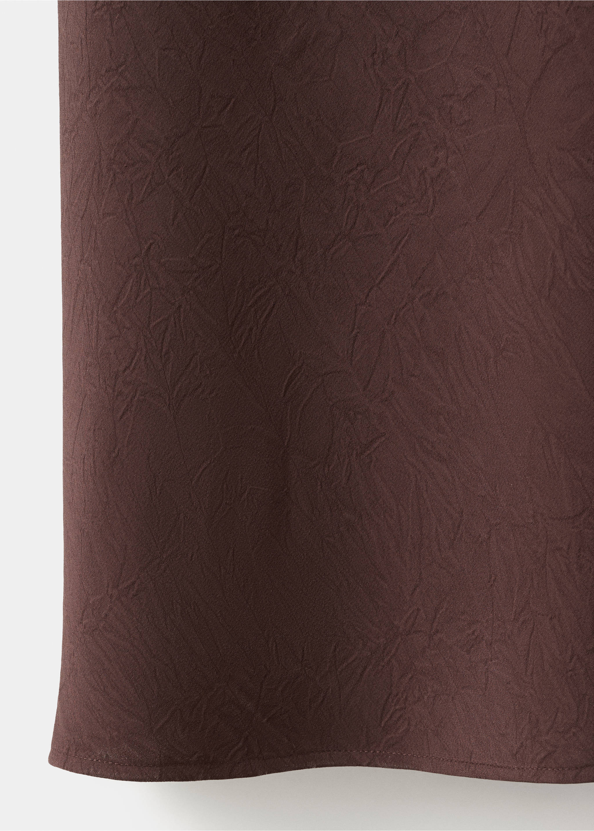 Draped neckline dress with back detail - Details of the article 0, Chocolate. Ref: 37032898-00.