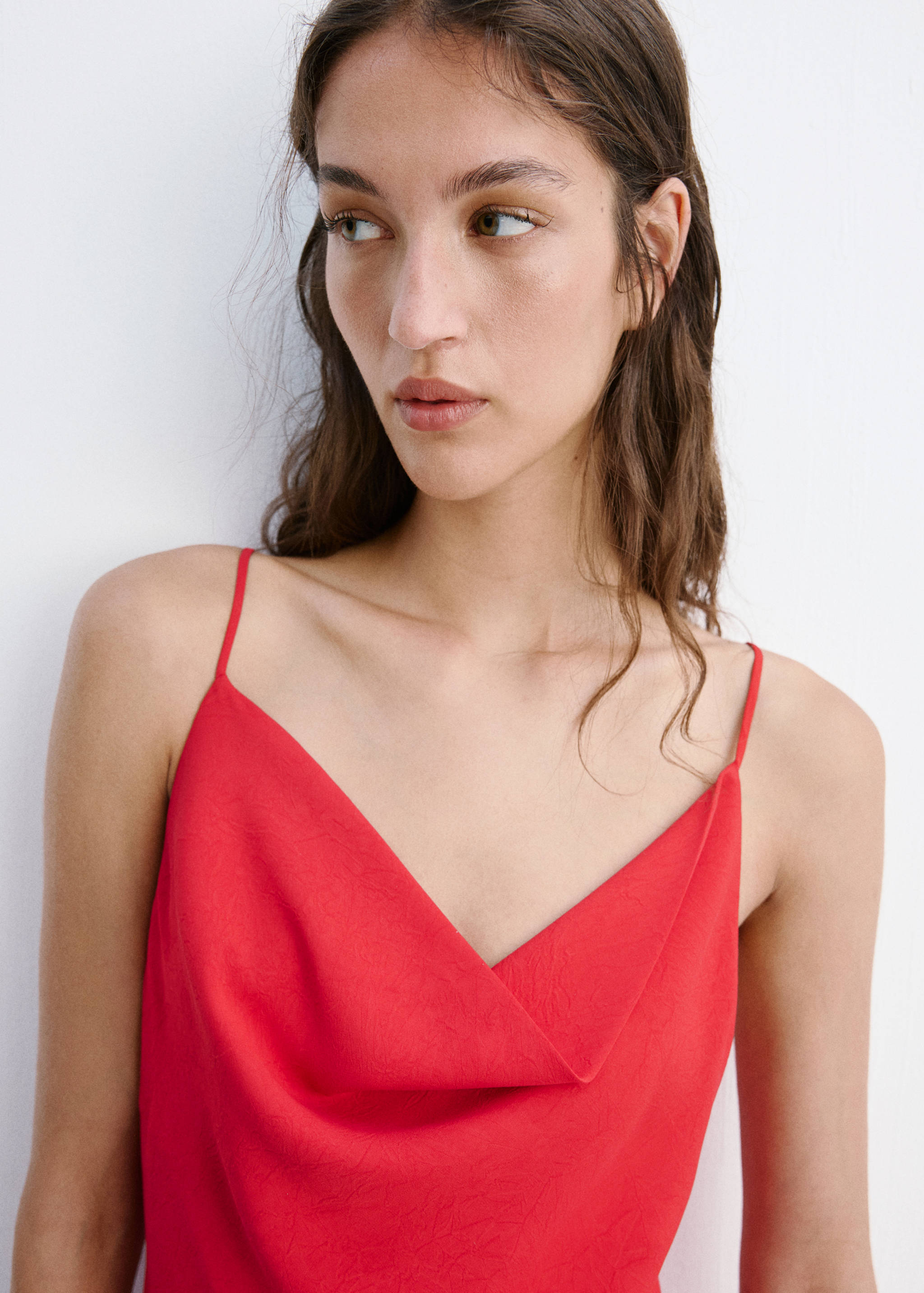 Draped neckline dress with back detail - Details of the article 1