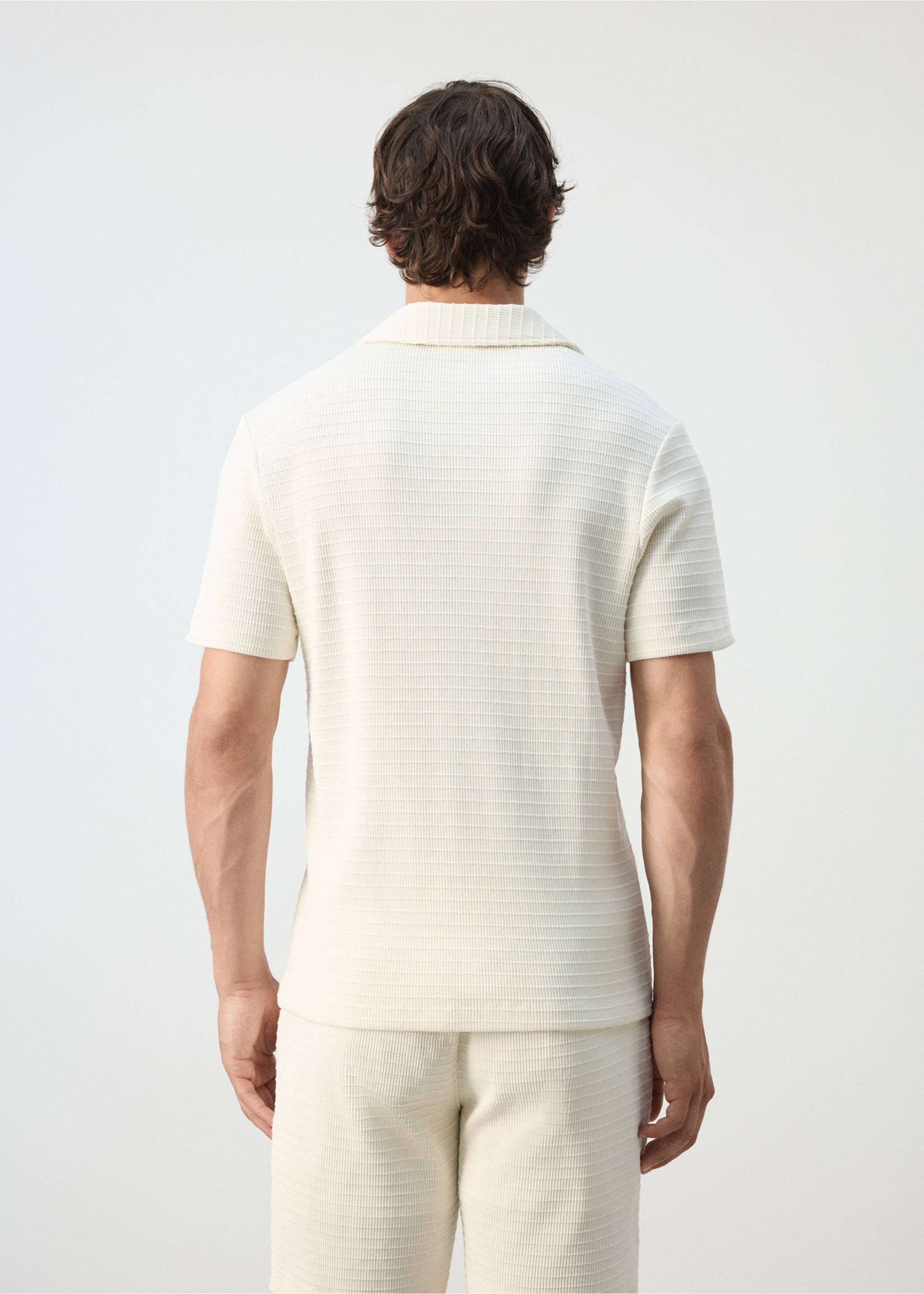 100% cotton regular-fit polo shirt - Reverse of the article, Off White. Ref: 37032899-00.