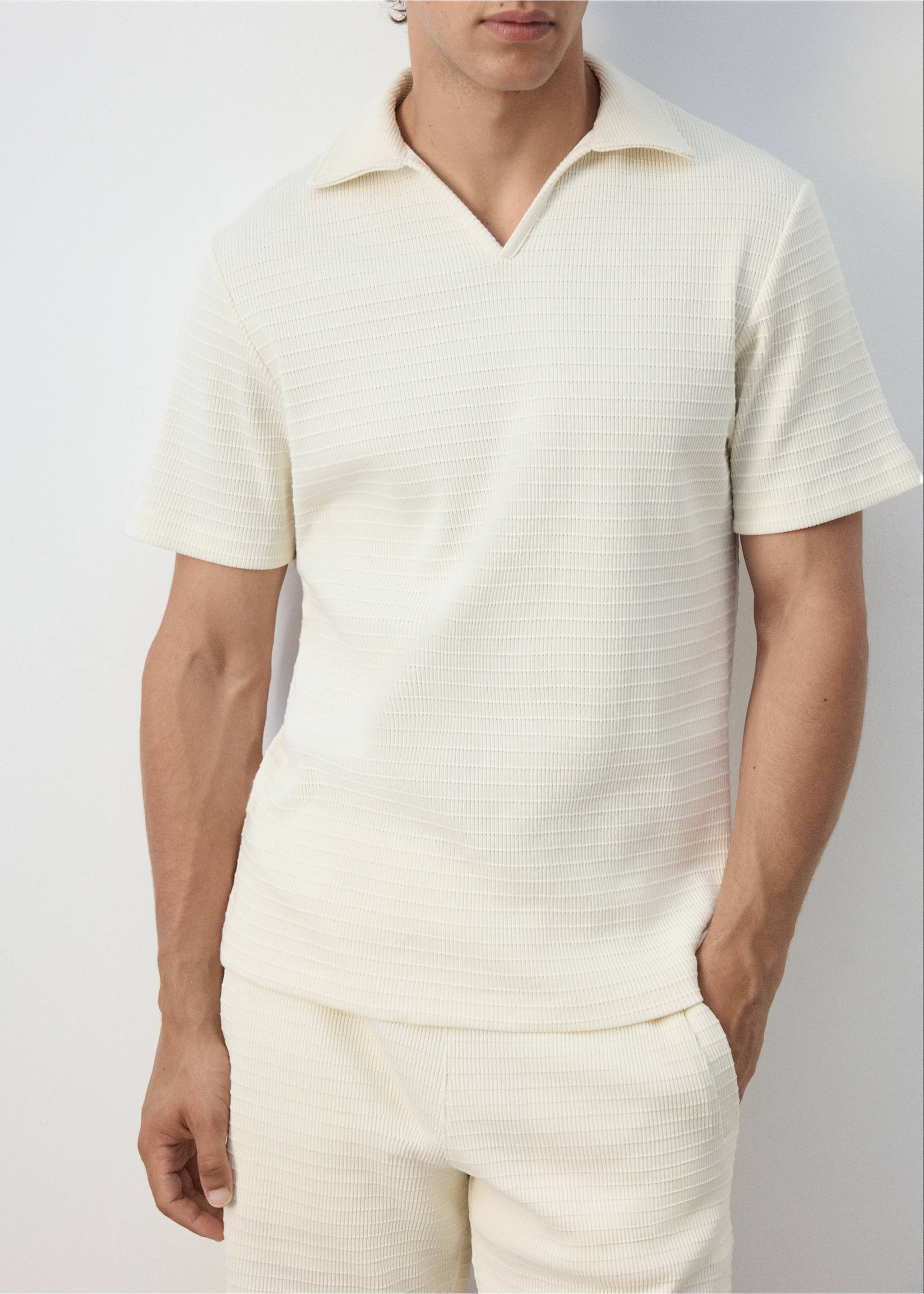 100% cotton regular-fit polo shirt - Details of the article 3, Off White. Ref: 37032899-00.