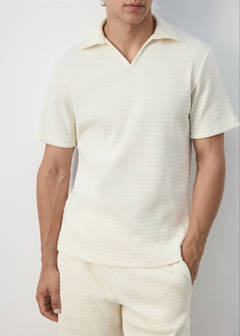 100% cotton texture polo shirt — Off White 6