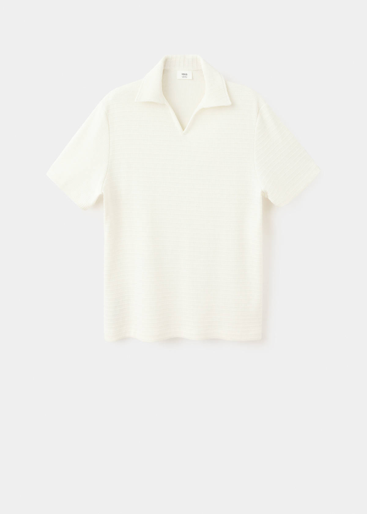 100% cotton texture polo shirt — Off White