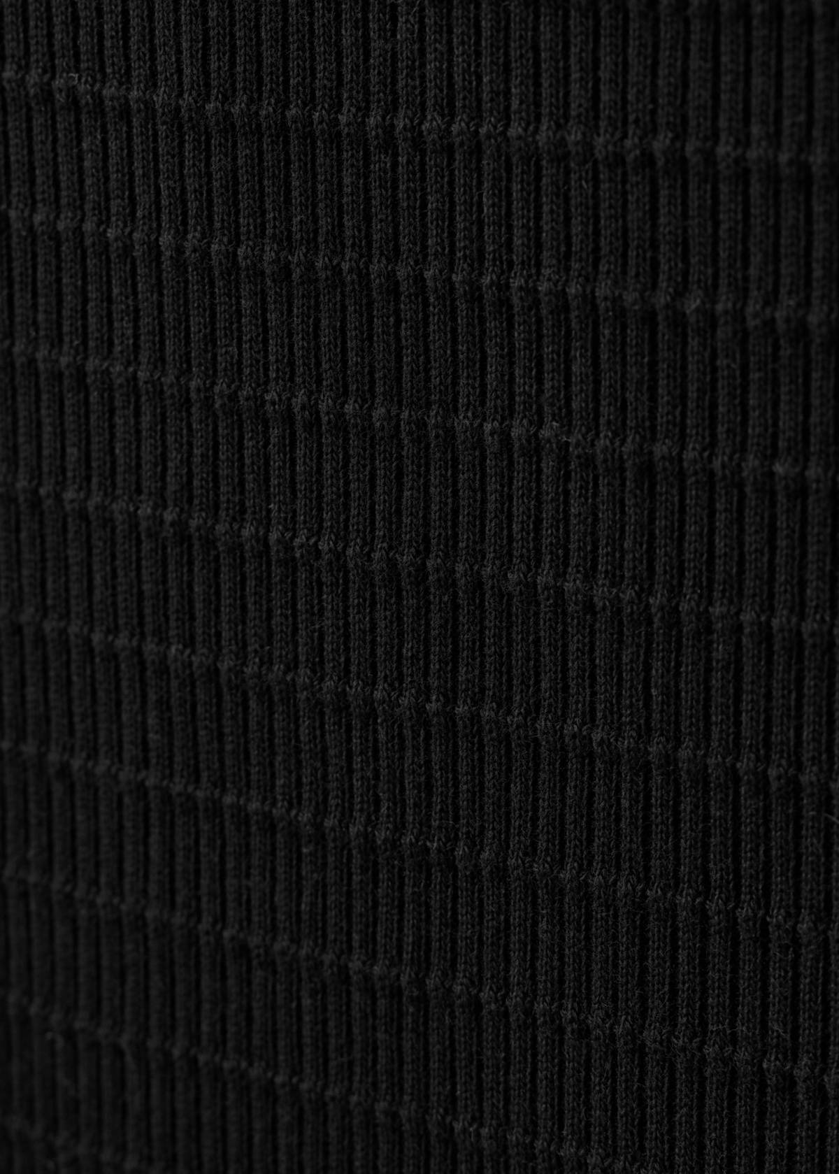 100% cotton texture polo shirt — Black