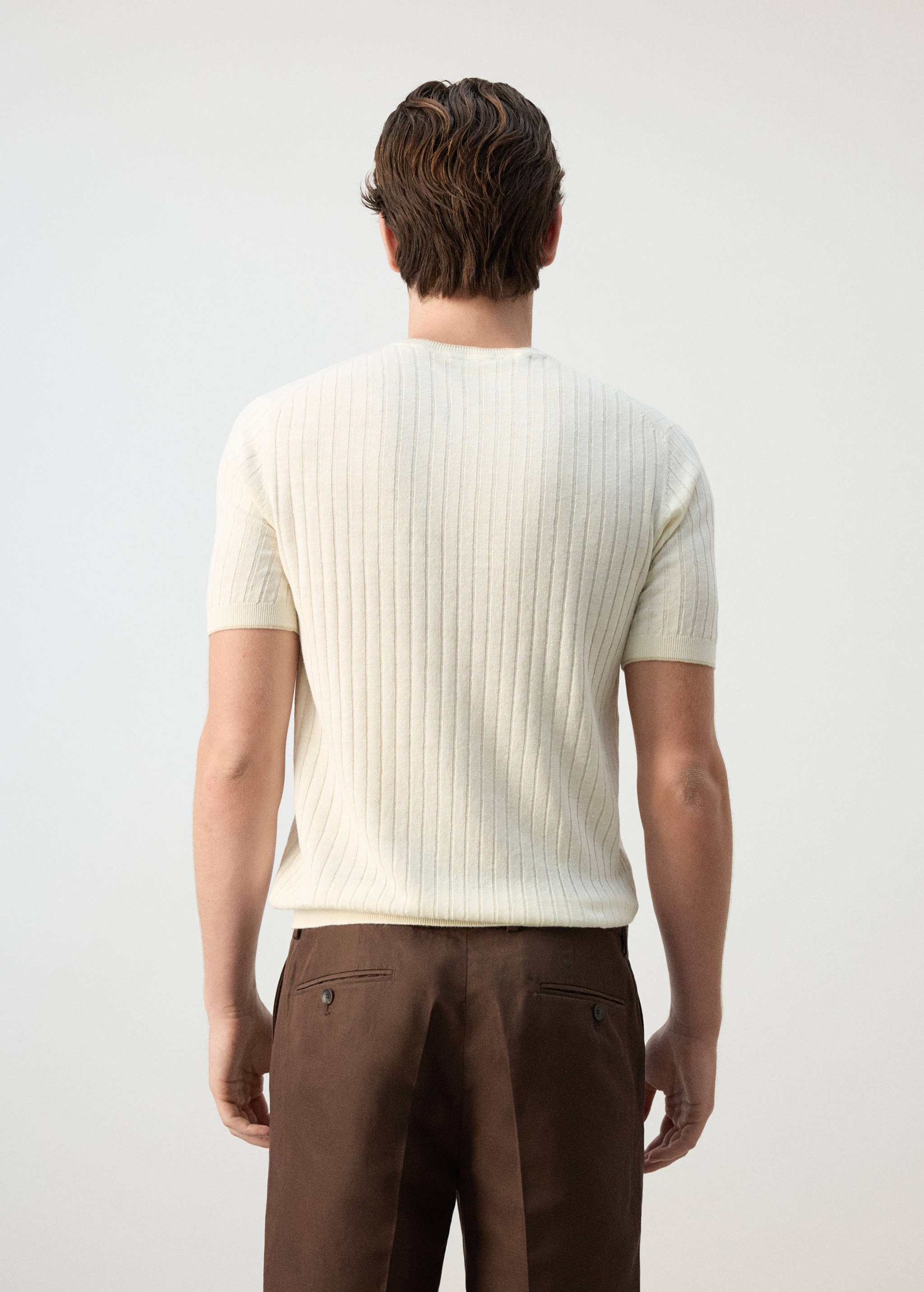 Cotton-linen blend knit T-shirt - Reverse of the article