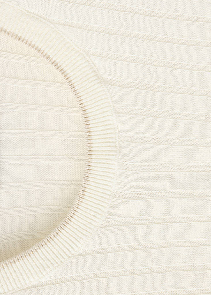 Ribbed linen lyocell blend T-shirt — Off White