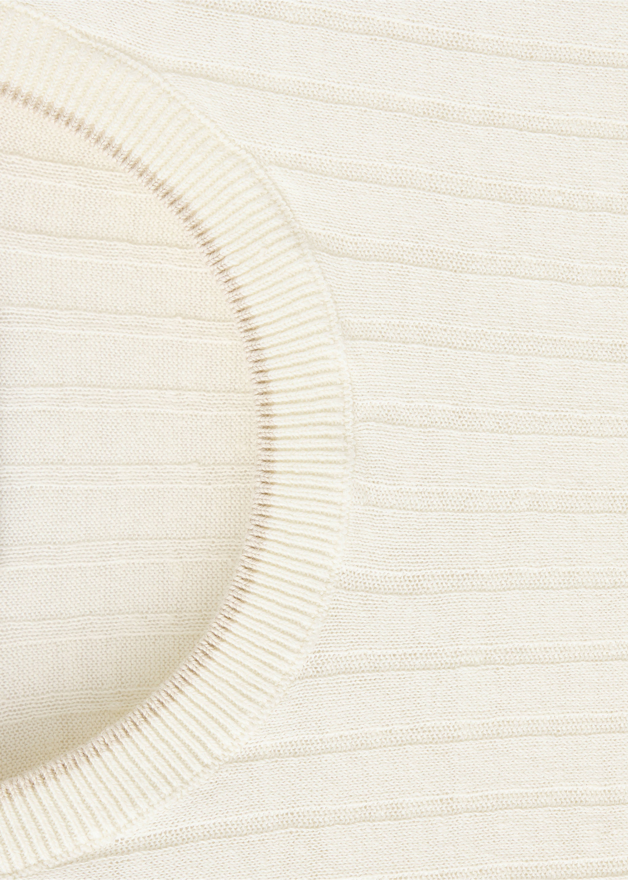 Cotton-linen blend knit T-shirt - Details of the article 8, Off White. Ref: 37032900-00.